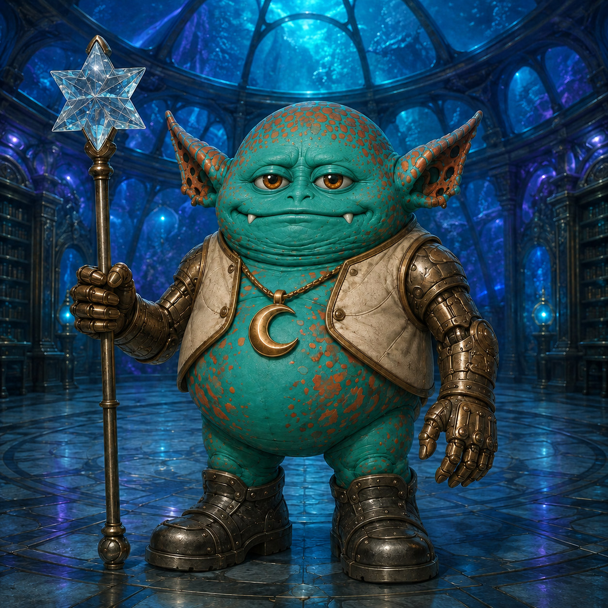 ANTIDIGI #138 — Turquoise six-eyed star staff guardian
