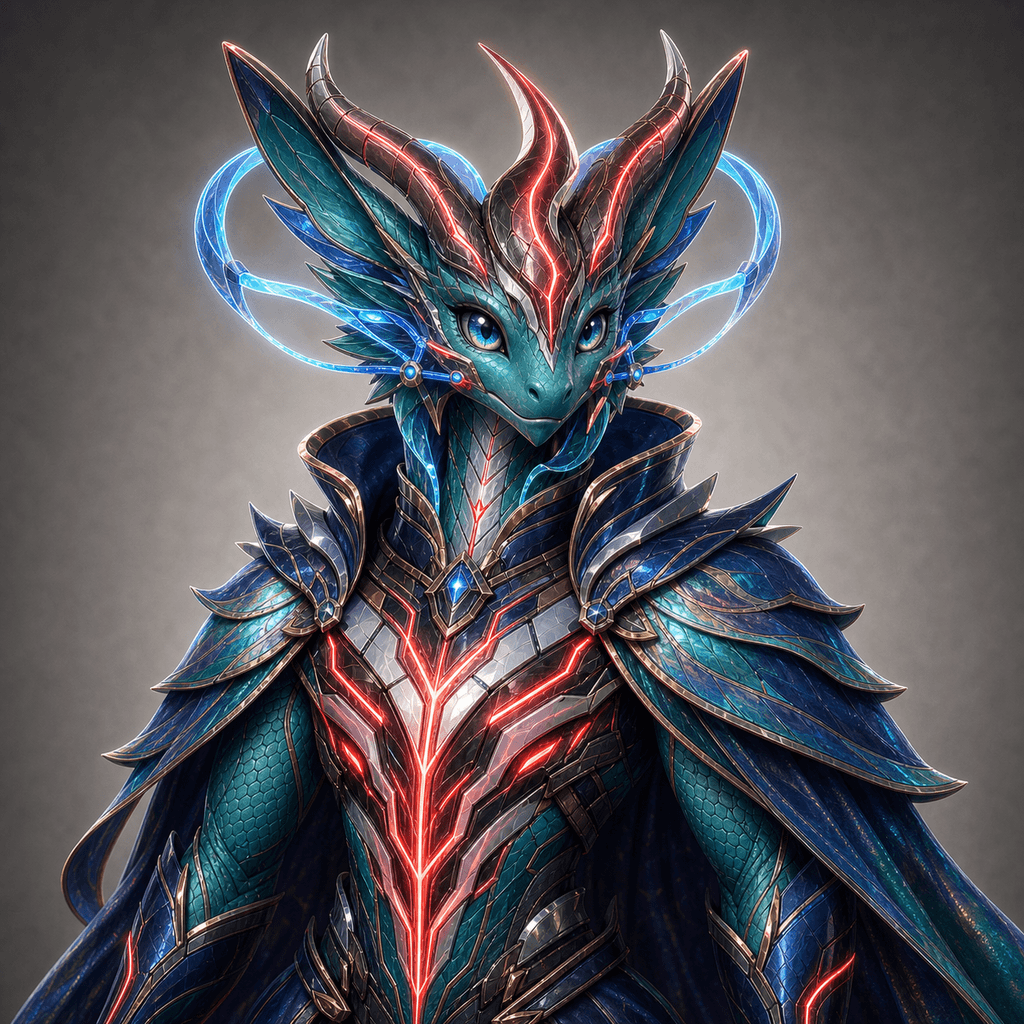 Stockmon #029 — Teal Cooling Reef Dragon 029