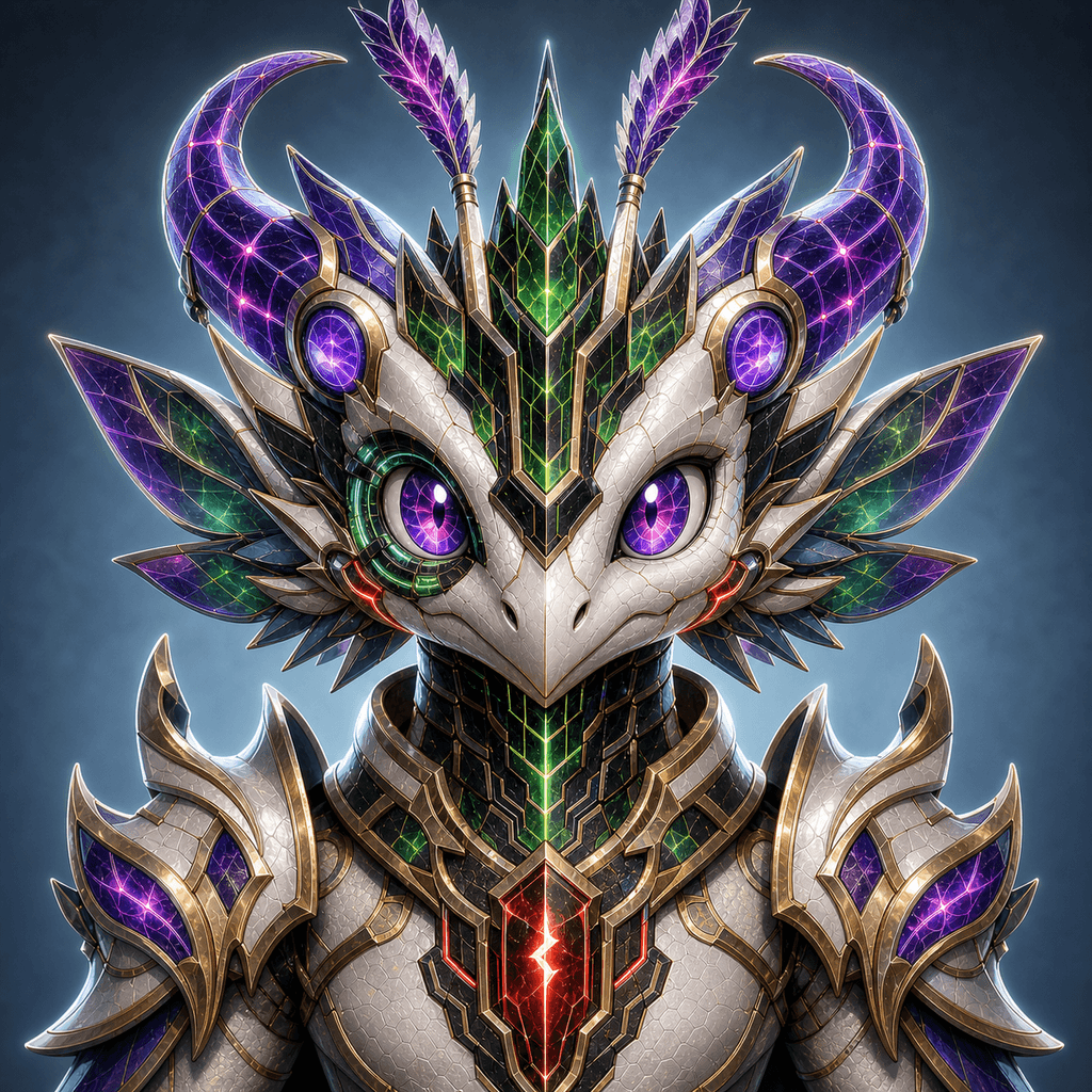 Stockmon #040 — Pearl white Quantum Serpent 040