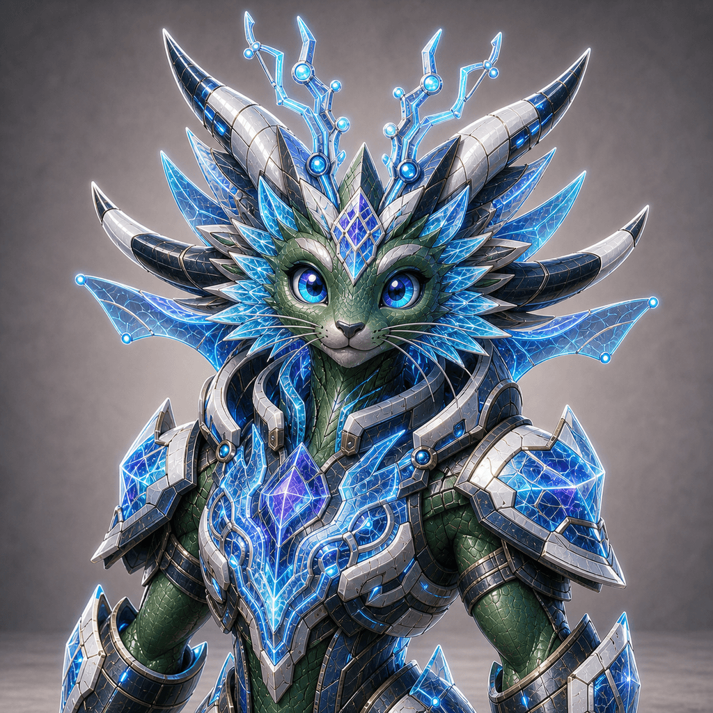 Stockmon #071 — Forest green Neon Owlwyrm 071