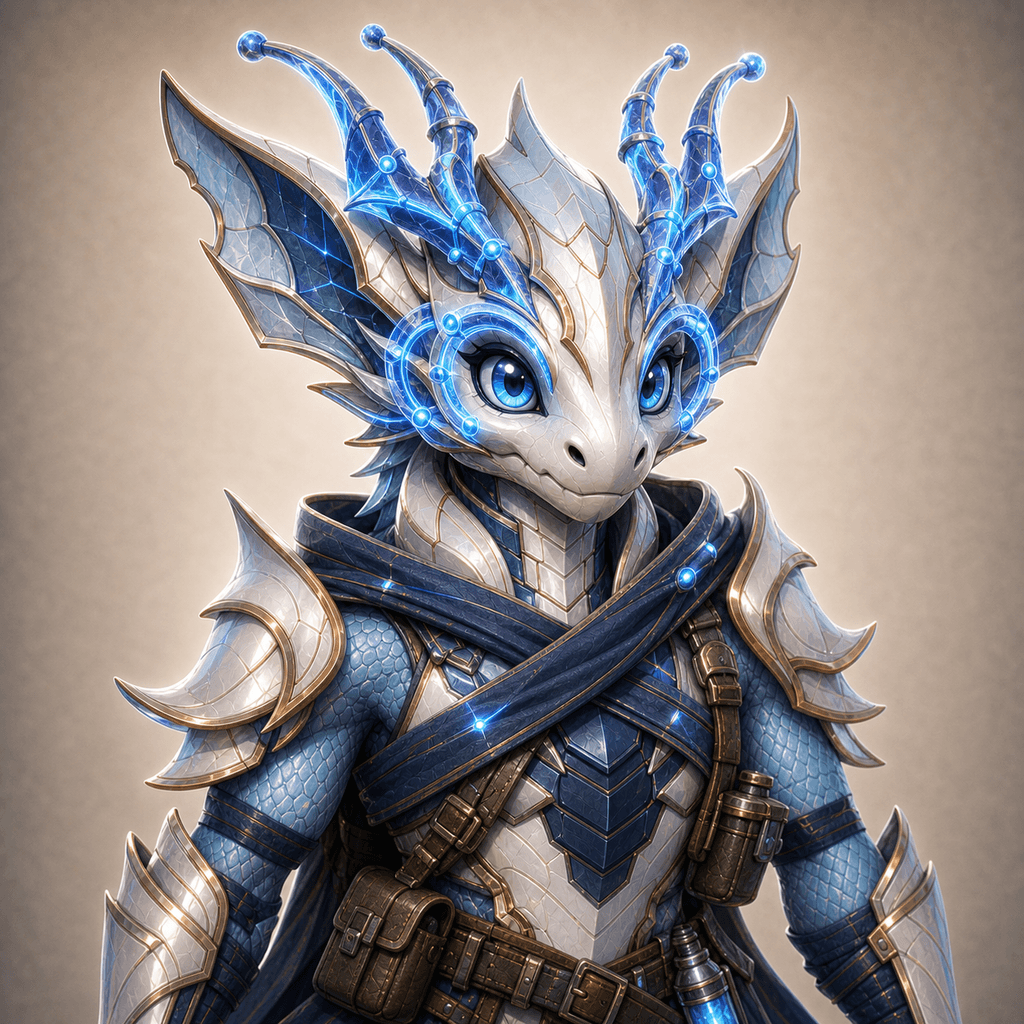 Stockmon #074 — Ice blue Celestial Drake 074