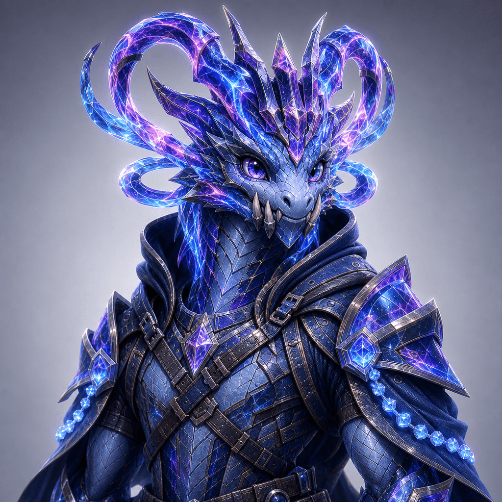 Stockmon #098 — Ice blue Celestial Drake 098