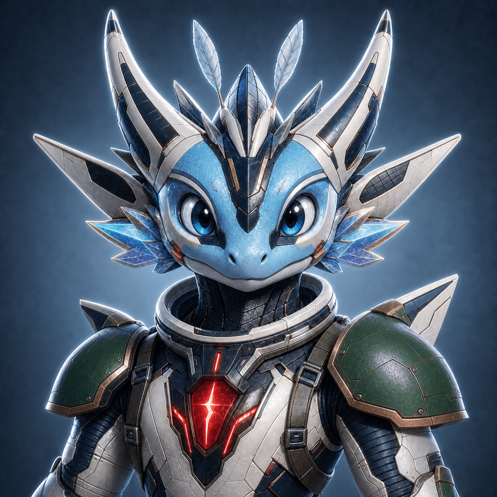 Stockmon #100 — Sky blue Reactor Hounddrake 100