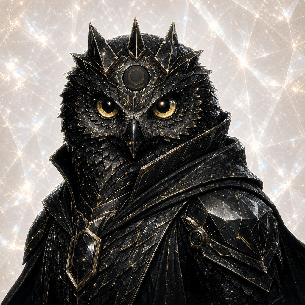 Stockmon #108 — Obsidian Scrying Owl